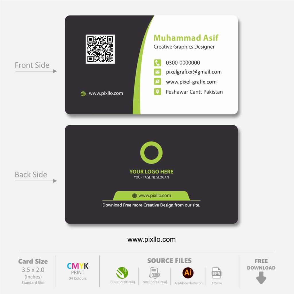 Download Free Persoanl Business Card CDR Template Design with source files CorelDraw & Illustrator files (.cdr/.ai/.cmx/.eps) from pixllo.com