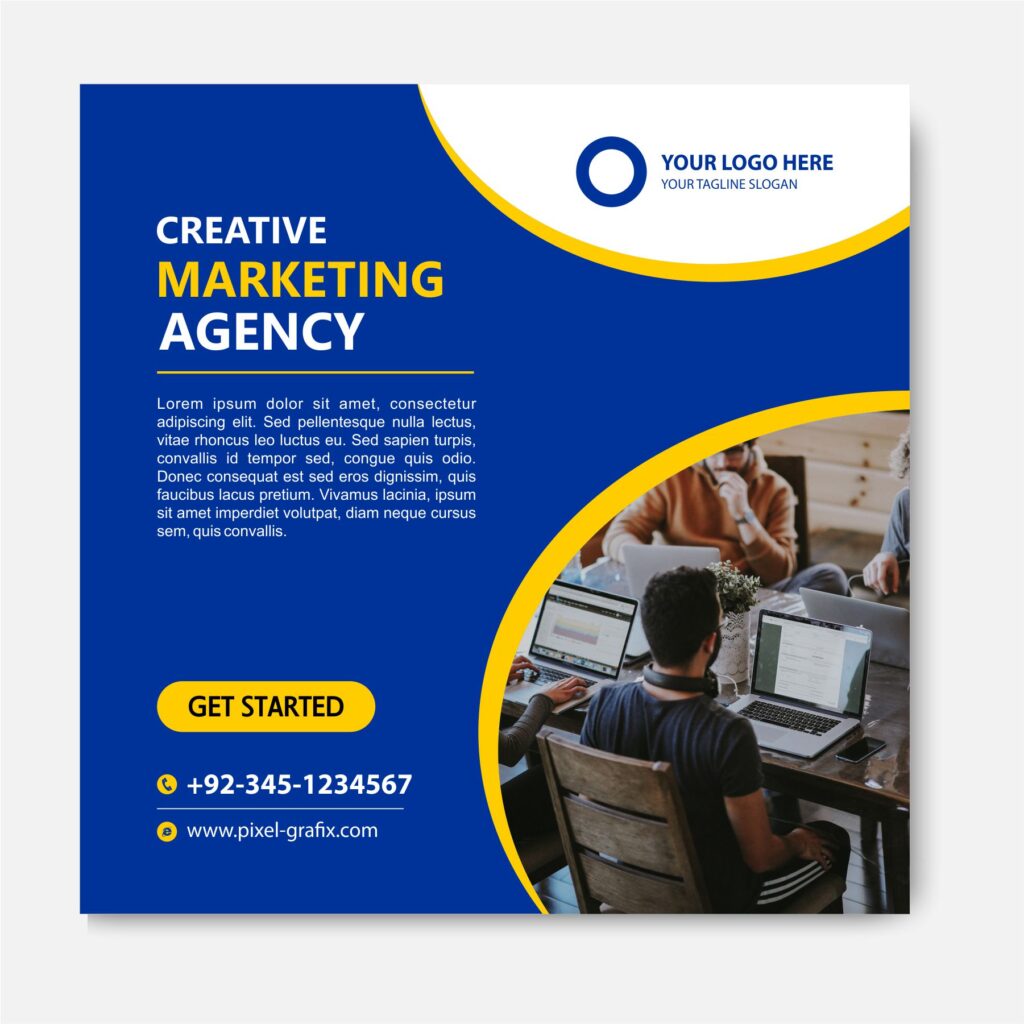 Download the Creative Marketing Agency Post Template with source files CorelDraw & Illustrator files (.cdr/.ai/.cmx/.eps) from pixllo.com