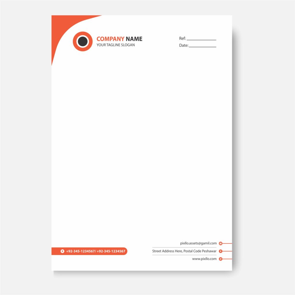 Download Free Modern Letter Head CDR Template Design with source files CorelDraw & Illustrator files (.cdr/.ai/.cmx/.eps) from pixllo.com