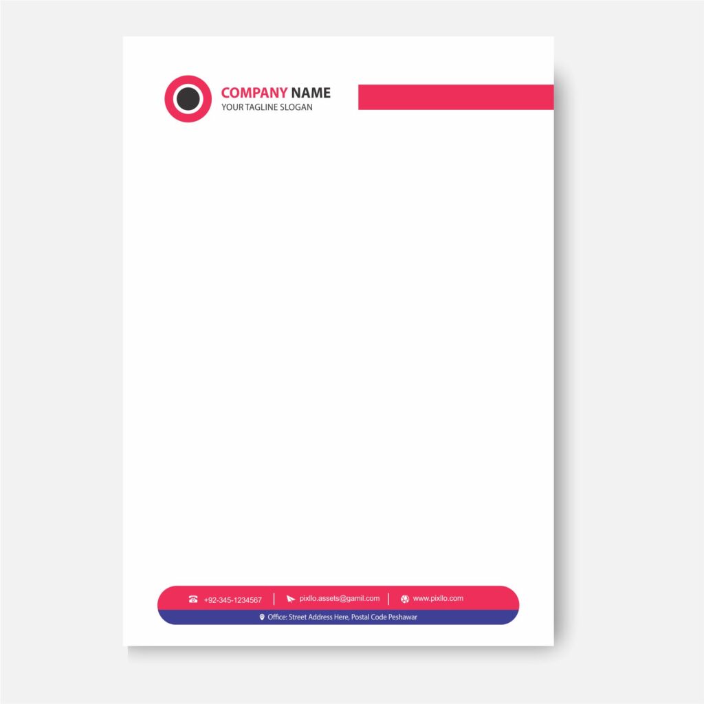 Download Free Clean Letter Head CDR Template Design with source files CorelDraw & Illustrator files (.cdr/.ai/.cmx/.eps) from pixllo.com