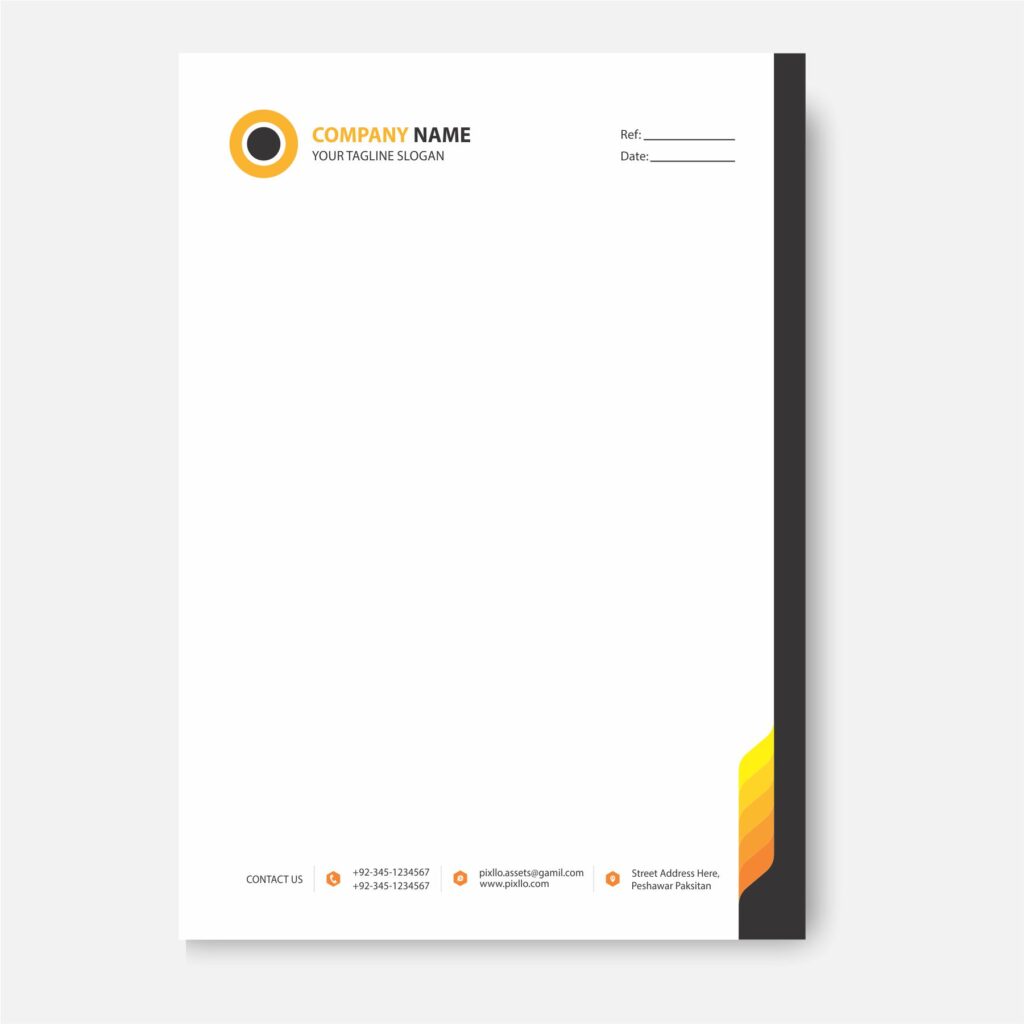 Download Free Clean Letter Head CDR Template Design with source files CorelDraw & Illustrator files (.cdr/.ai/.cmx/.eps) from pixllo.com