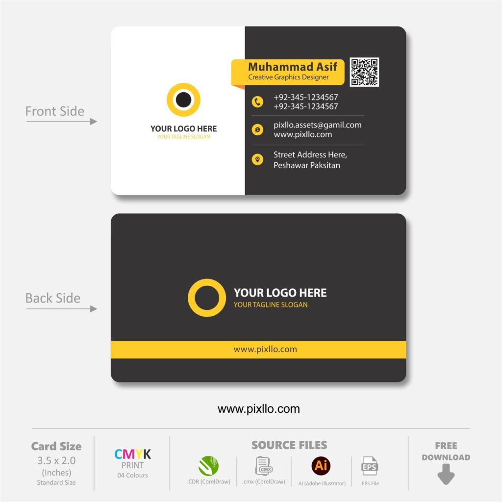 Download the Free Premium Business Card Template with source files CorelDraw & Illustrator files (.cdr/.ai/.cmx/.eps) from pixllo.com
