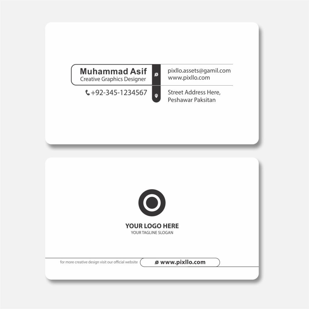 Download the Black & White Business Card Template with source files CorelDraw & Illustrator files (.cdr/.ai/.cmx/.eps) from pixllo.com