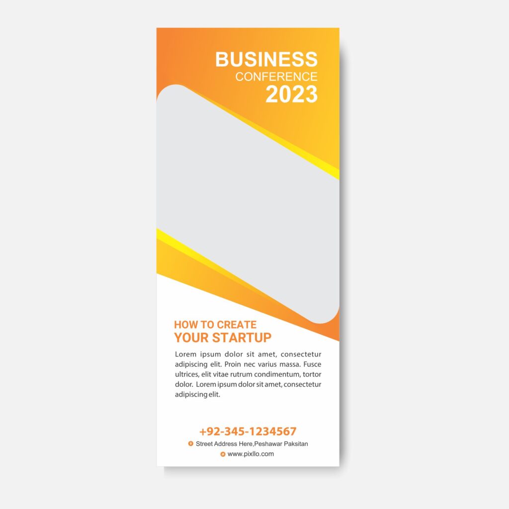 Download the Business Conference Standee & Rollup Template with source files CorelDraw & Illustrator files (.cdr/.ai/.cmx/.eps) from pixllo.com
