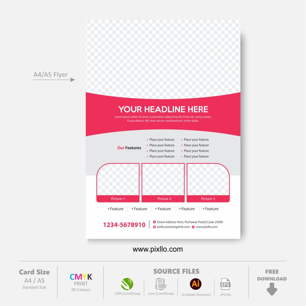 Download the Business Flyer Flyer Template with source files CorelDraw & Illustrator files (.cdr/.ai/.cmx/.eps) from pixllo.com