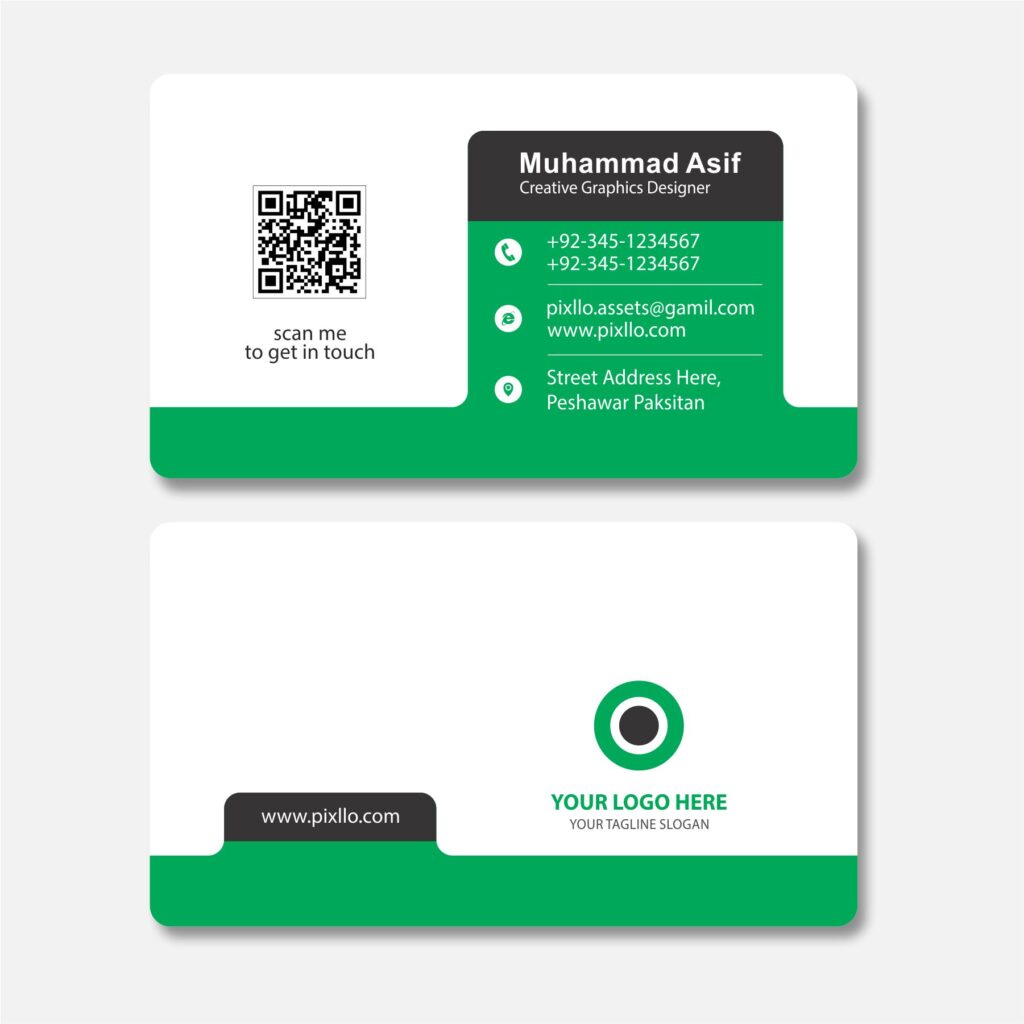 Download the Green Business Card Template with source files CorelDraw & Illustrator files (.cdr/.ai/.cmx/.eps) from pixllo.com