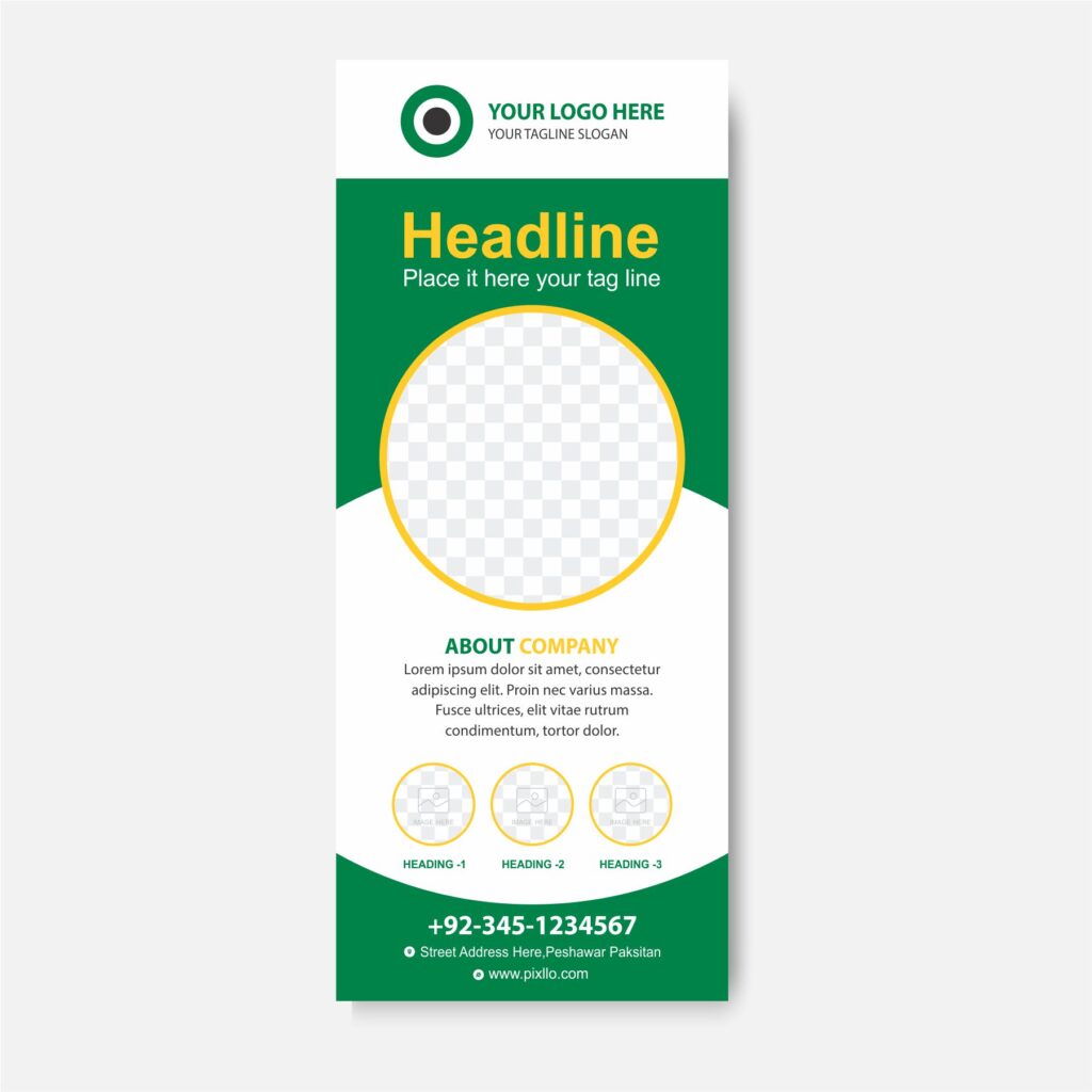Download the Roll up Standee Banner Template with source files CorelDraw & Illustrator files (.cdr/.ai/.cmx/.eps) from pixllo.com