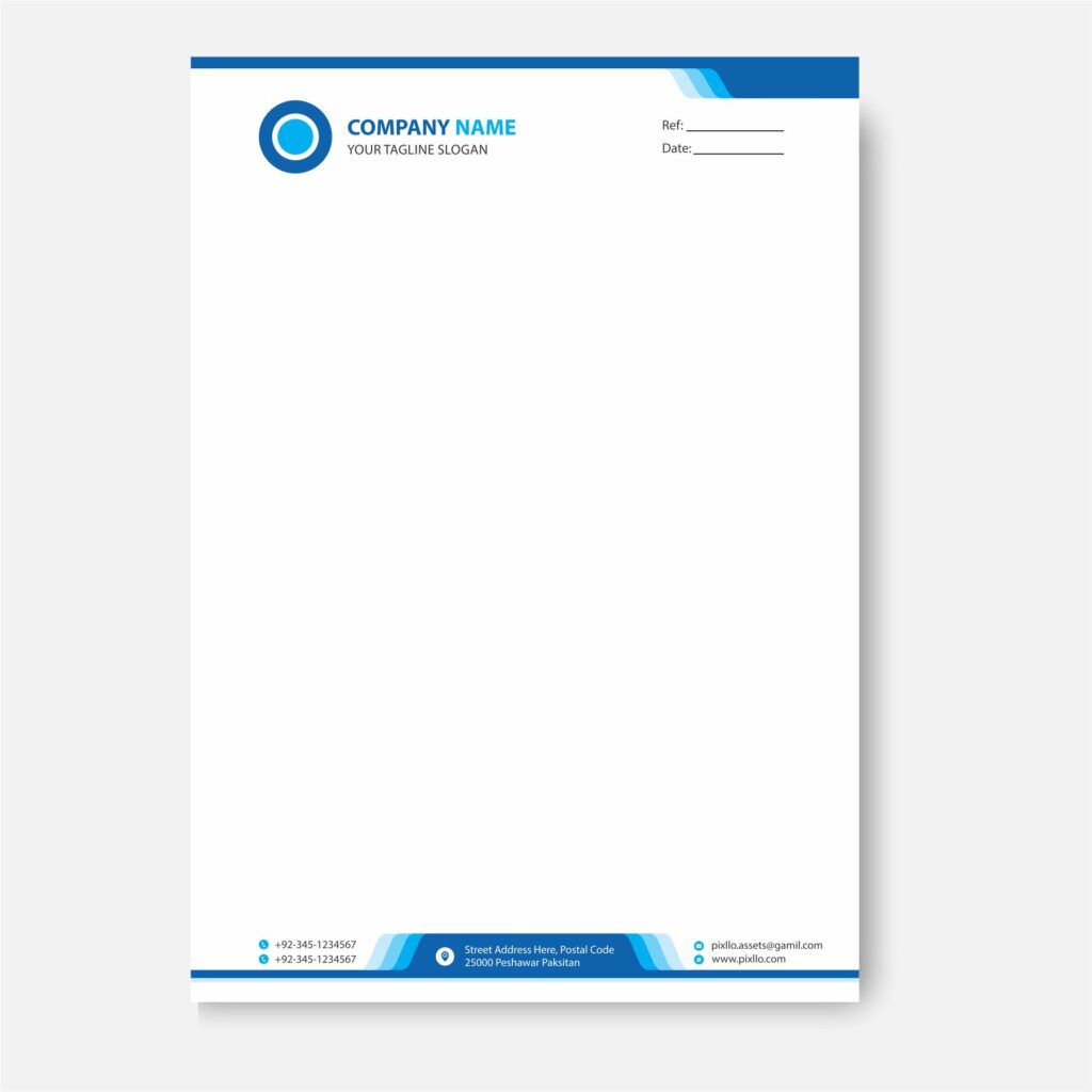 Download Free Simple Letter Head CDR Template Design with source files CorelDraw & Illustrator files (.cdr/.ai/.cmx/.eps) from pixllo.com