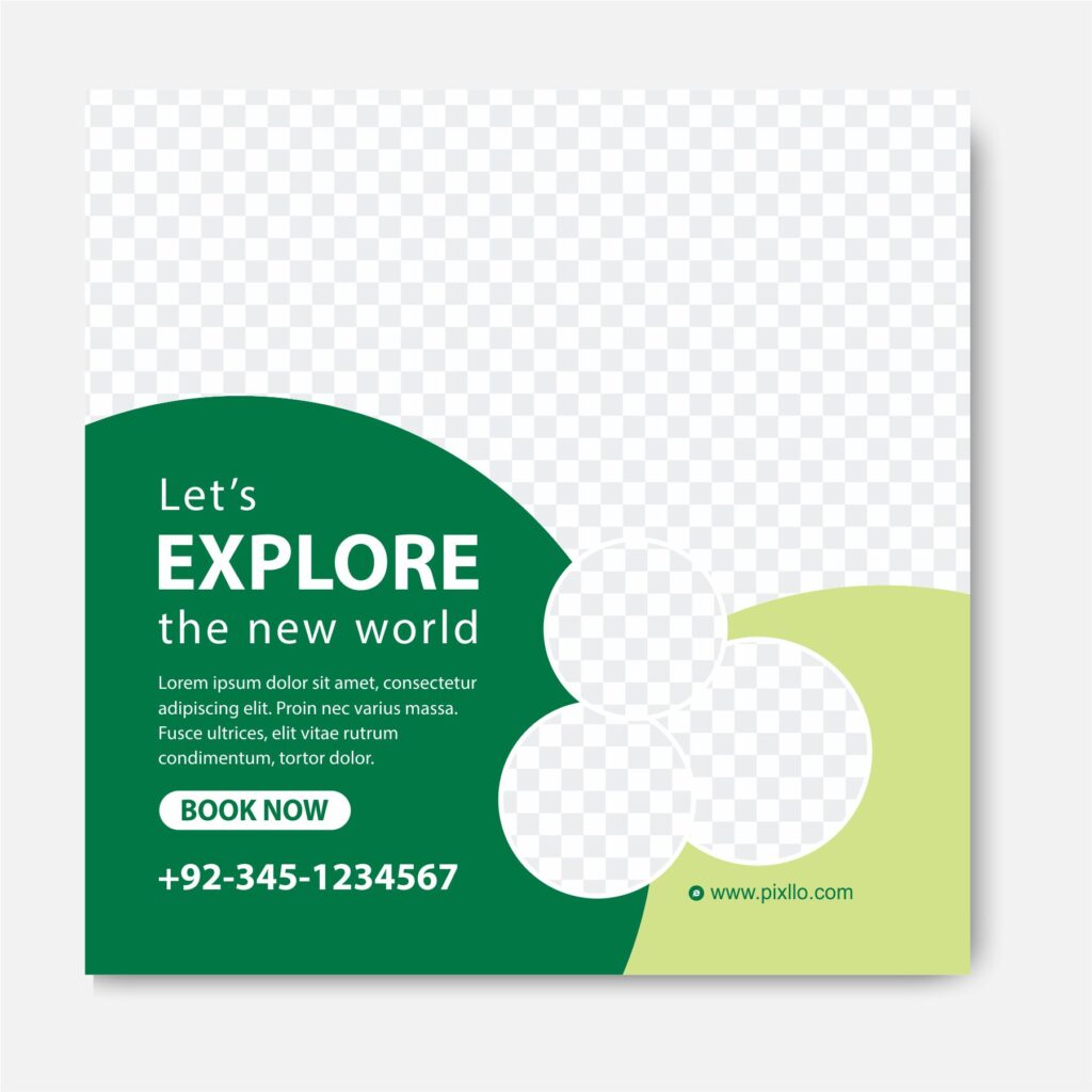 Download the Travel Social Media Post Template with source files CorelDraw & Illustrator files (.cdr/.ai/.cmx/.eps) from pixllo.com