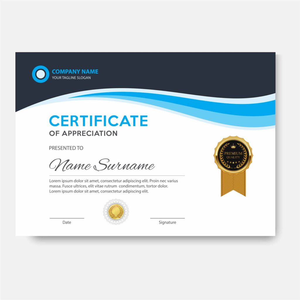 Download Free Corporate Certificate Template with source files CorelDraw & Illustrator files (.cdr/.ai/.cmx/.eps) from pixllo.com