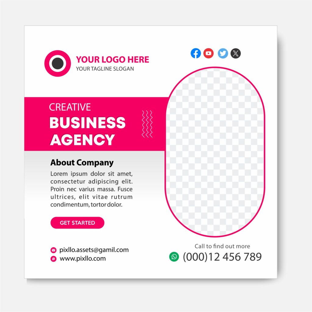 Download the Creative Marketing Social Media Post Template with source files CorelDraw & Illustrator files (.cdr/.ai/.cmx/.eps) from pixllo.com