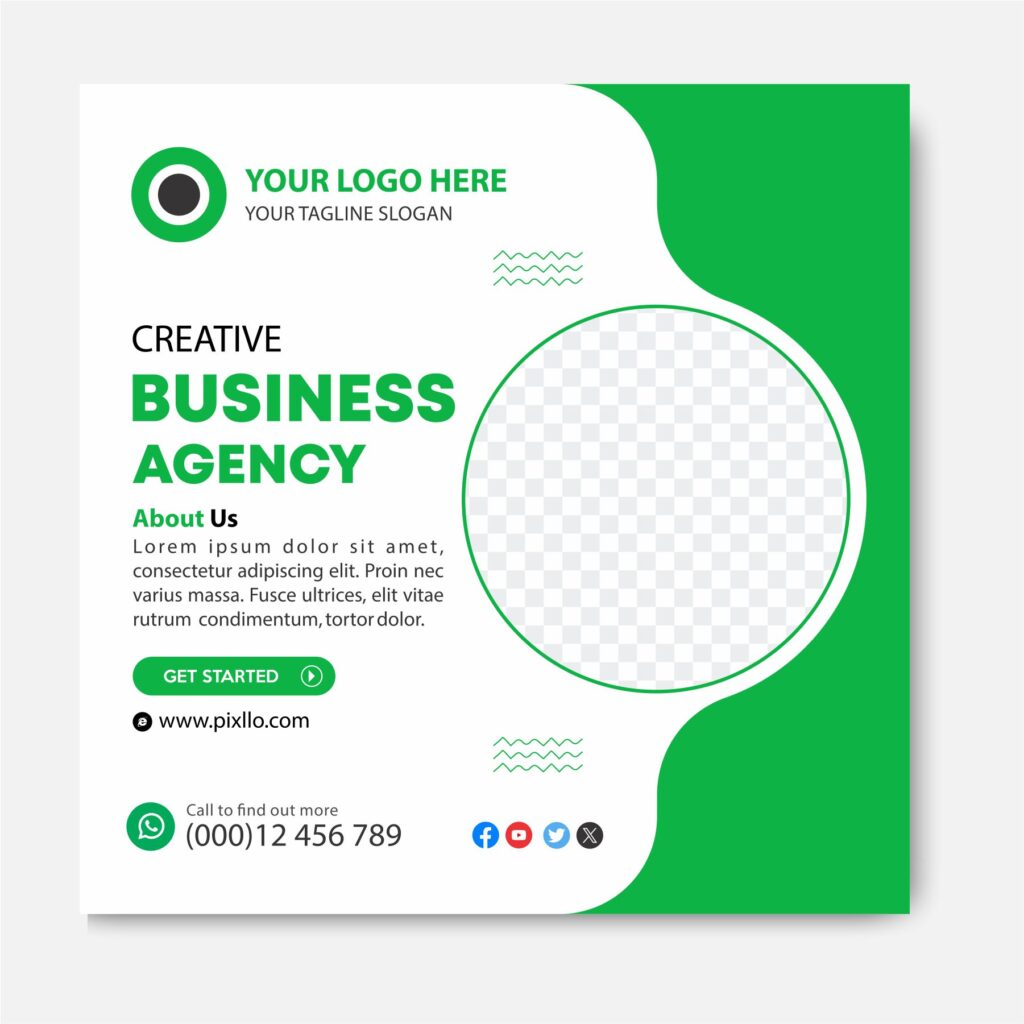 Download the Creative Marketing Social Media Post Template with source files CorelDraw & Illustrator files (.cdr/.ai/.cmx/.eps) from pixllo.com