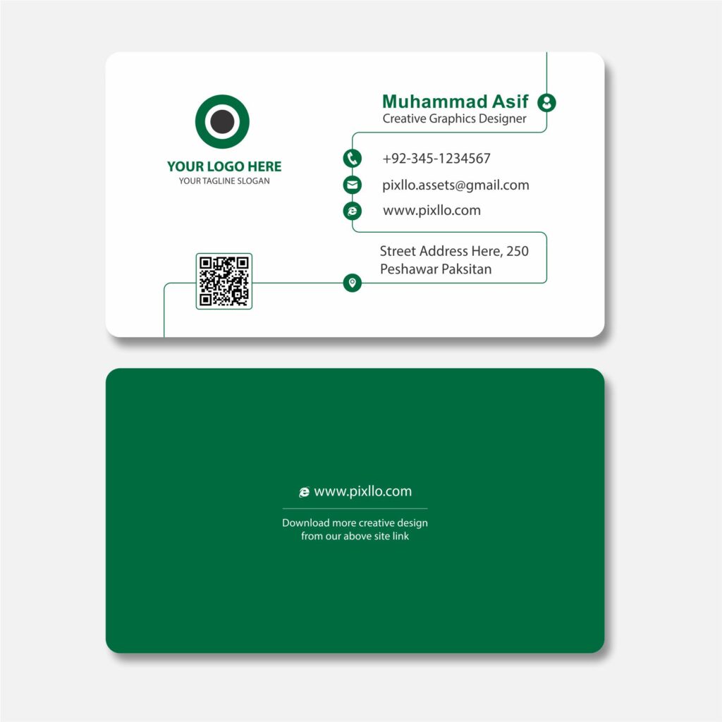 Download the Dark Green Business Card Template with source files CorelDraw & Illustrator files (.cdr/.ai/.cmx/.eps) from pixllo.com