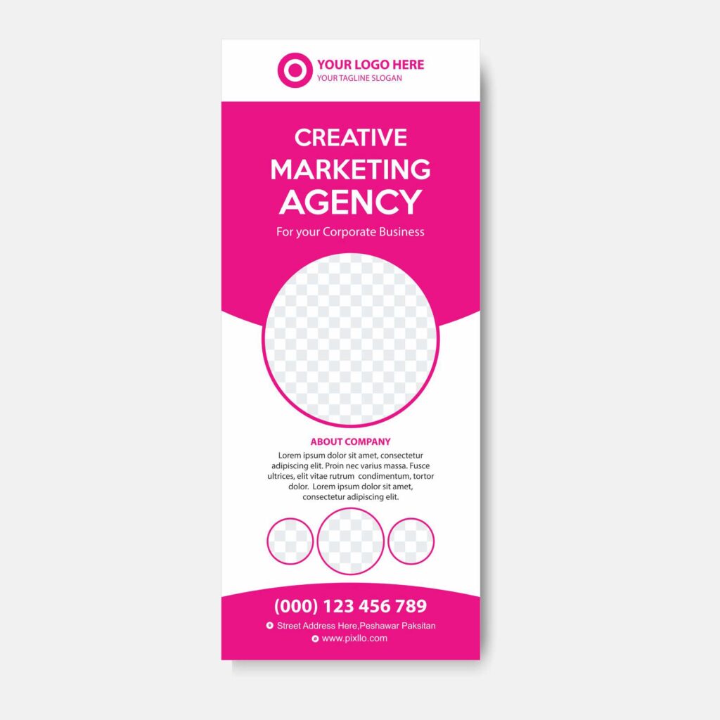 Download the Marketing Agency Rollup Banner Template with source files CorelDraw & Illustrator files (.cdr/.ai/.cmx/.eps) from pixllo.com