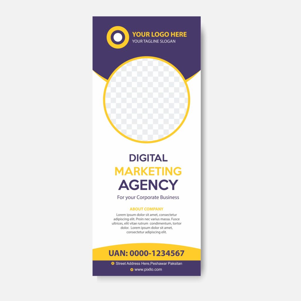 Download the Digital Marketing Agency Rollup Banner Template with source files CorelDraw & Illustrator files (.cdr/.ai/.cmx/.eps) from pixllo.com