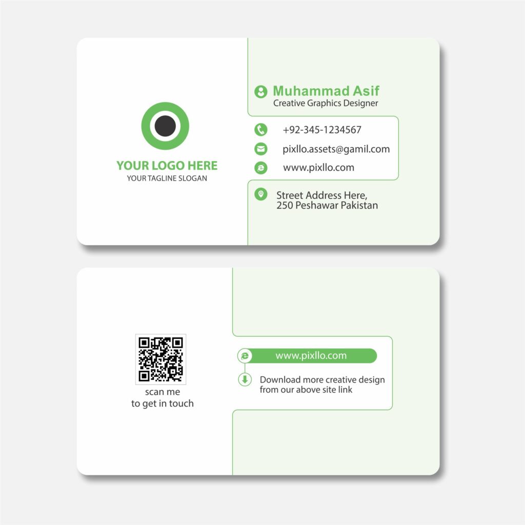 Download the Light Green Business Card Template with source files CorelDraw & Illustrator files (.cdr/.ai/.cmx/.eps) from pixllo.com