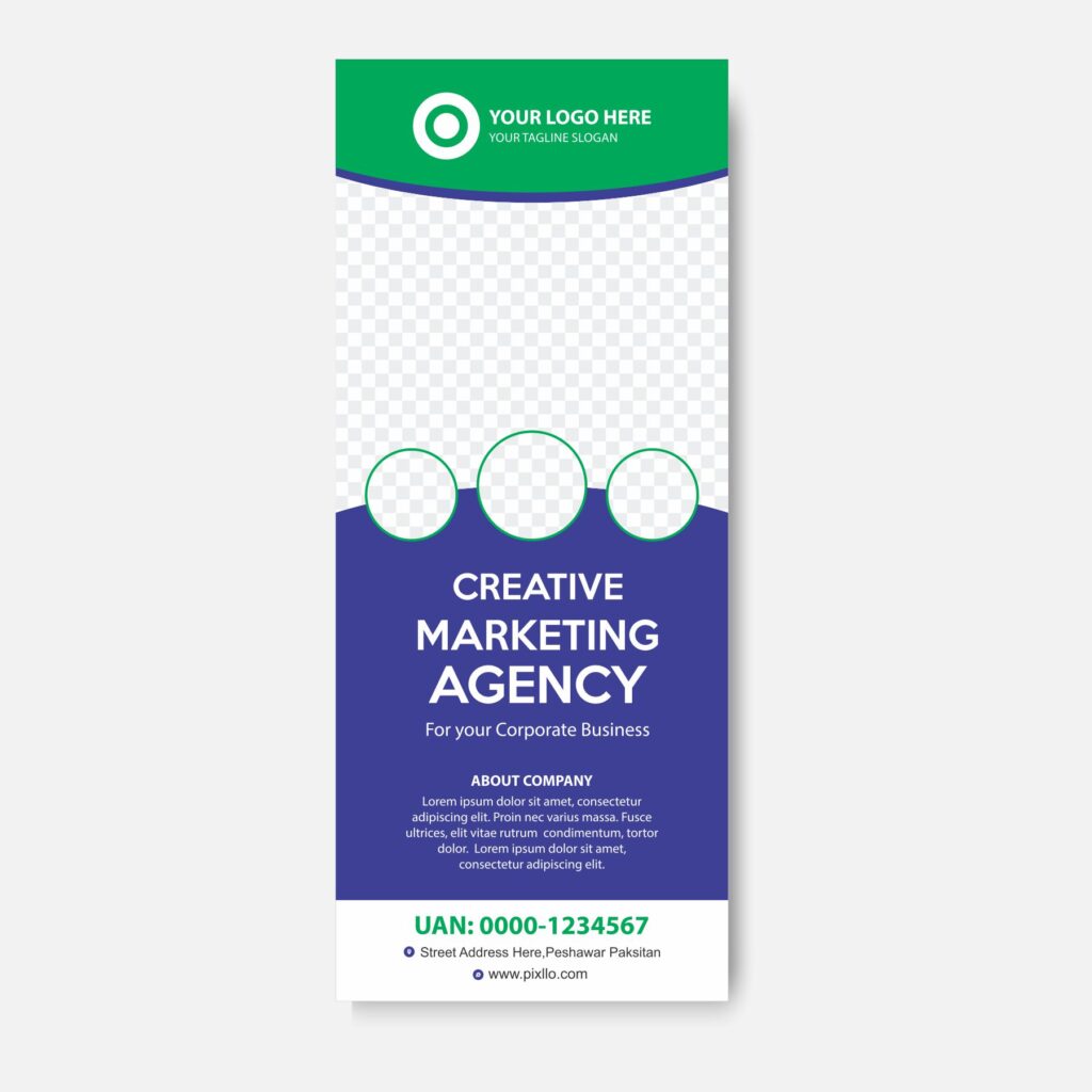 Download the Marketing Agency Rollup Banner Template with source files CorelDraw & Illustrator files (.cdr/.ai/.cmx/.eps) from pixllo.com