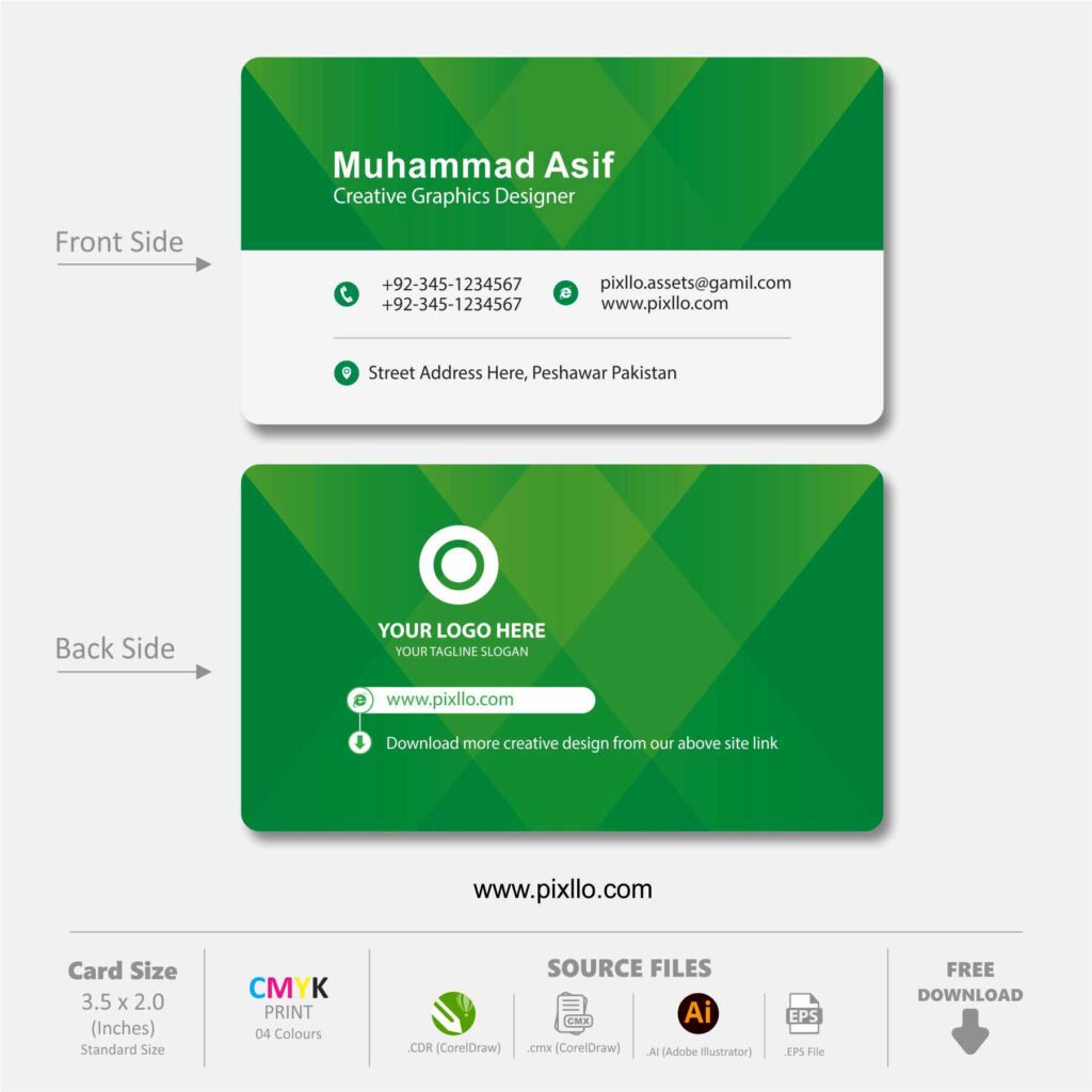 Download the Polygon Background Business Card Template with source files CorelDraw & Illustrator files (.cdr/.ai/.cmx/.eps) from pixllo.com