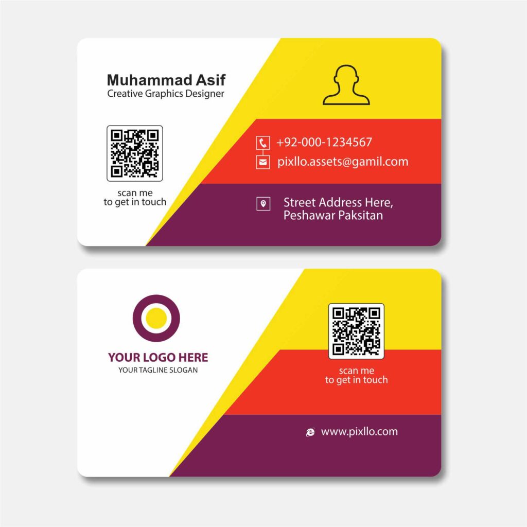 Download the Red & Yellow Business Card Template with source files CorelDraw & Illustrator files (.cdr/.ai/.cmx/.eps) from pixllo.com