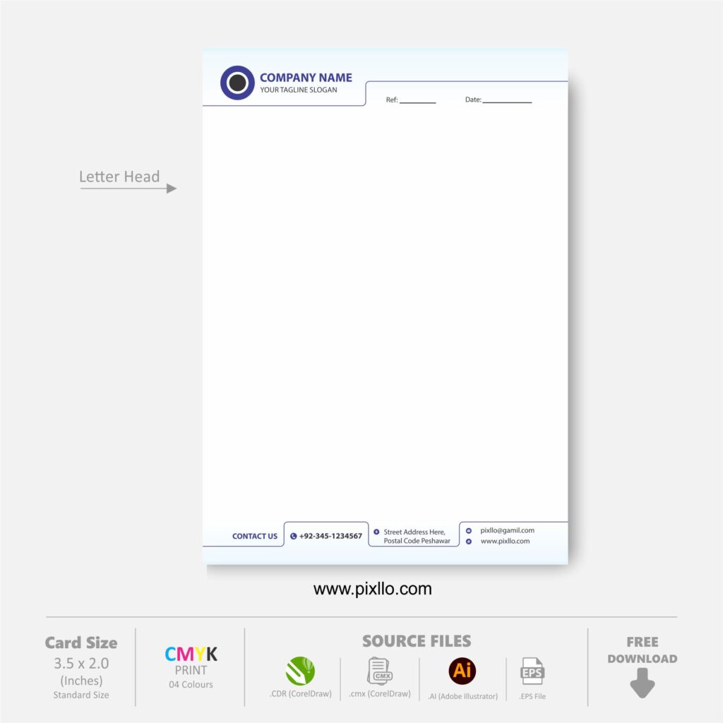 Download Free Unique Company Letter Head Template Design with source files CorelDraw & Illustrator files (.cdr/.ai/.cmx/.eps) from pixllo.com