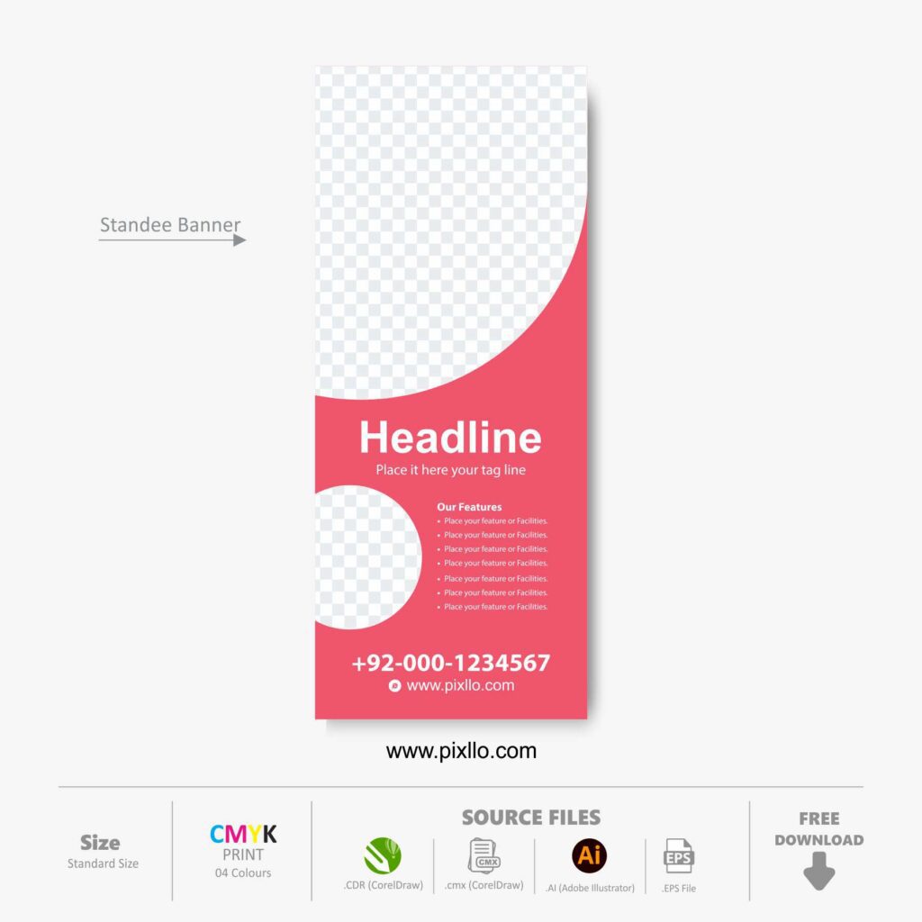 Download the Unique Corporate Rollup Banner Template with source files CorelDraw & Illustrator files (.cdr/.ai/.cmx/.eps) from pixllo.com