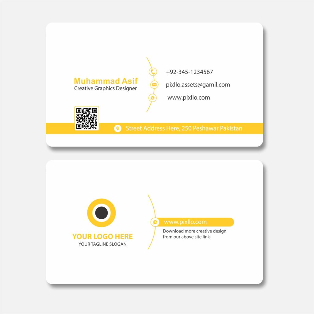 Download the Yellow Business Card Template with source files CorelDraw & Illustrator files (.cdr/.ai/.cmx/.eps) from pixllo.com
